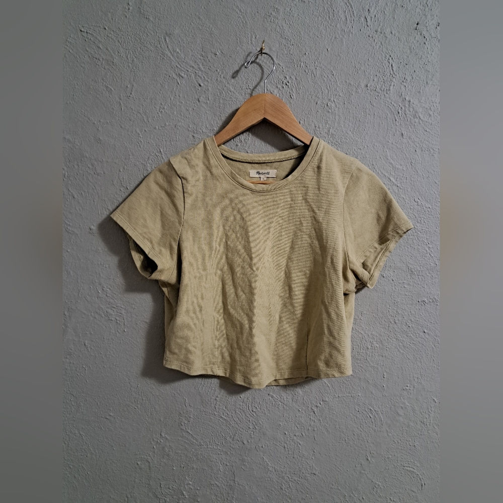 Madewell Tan Crop Boxy T-Shirt